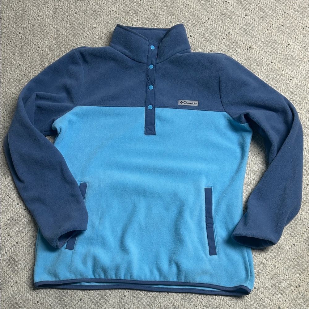 Columbia periwinkle and Light Blue Snap Pullover Fleece
